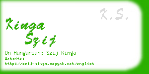 kinga szij business card